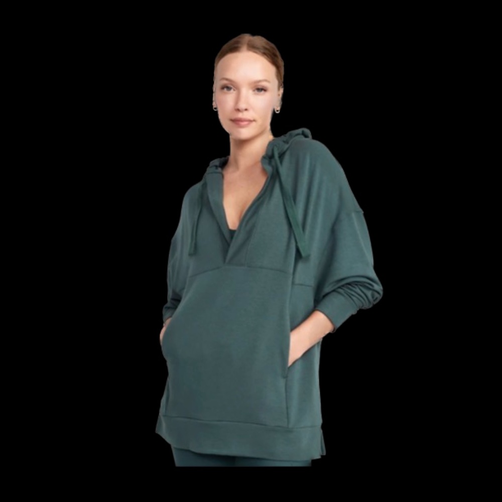 EUC Old Navy Oversized French-Terry Tunic Hoodie - Women - Jade Shadow - Size MP